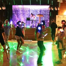 Guests dancing at the VWR silent disco